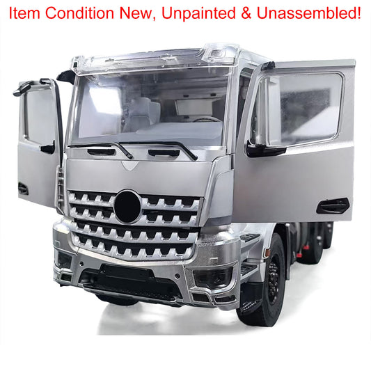 1/14 Unpainted BZ Metal Cabin Kits for RC Tractor Truck Remote Control Dumper Tipper Openable Door No Light System DIY Model