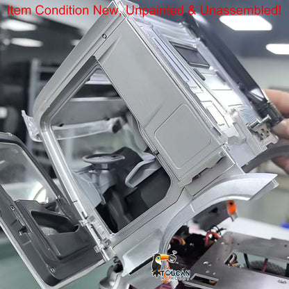 1/14 Unpainted BZ Metal Cabin Kits for RC Tractor Truck Remote Control Dumper Tipper Openable Door No Light System DIY Model