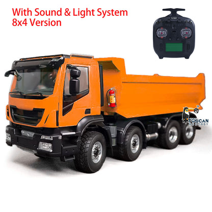 TOUCAN RC HOBBY MODO 1/14 8x4 Metal Hydraulic RC Dump Truck 2-speed Radio Control Tipper Car Simulation DIY Model Painted ESC Servo Motor