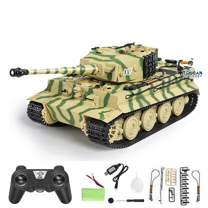 TOUCAN RC HOBBY HY Model 1/24 Plastic RC Tank German Tiger I Remote Control Tanks with Infrared Battle Simulated Smoke LED Lights Sound Recoil Effects