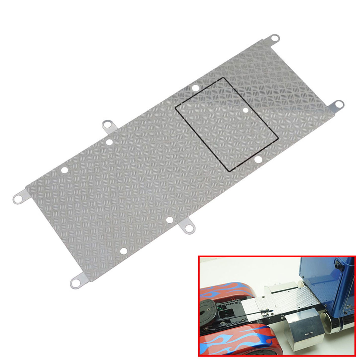 Metal Anti-skid Plate Tool Box for 1/14 RC Tractor Truck Remote Controlled Electric Car Grand Hauler 56344 Hobby Model