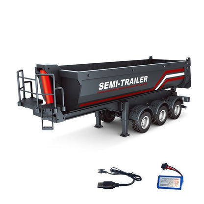 In Stock HUINA 1/18 Electric Lifting Remote Control Semi Dump Trailer for RC Tractor Truck 1501 Tail Light Support Leg No Sound System