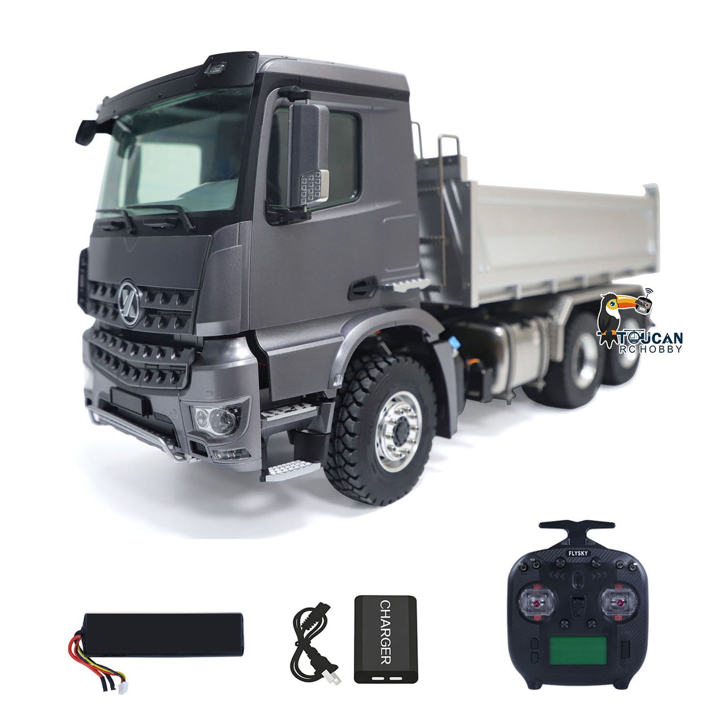 TOUCAN RC HOBBY Kabolite K3364 1/14 6X6 Hydraulic RC Dump Truck RTR Remote Control Tipper Vehicle Model 2-Speed Gearbox Lights Sound System
