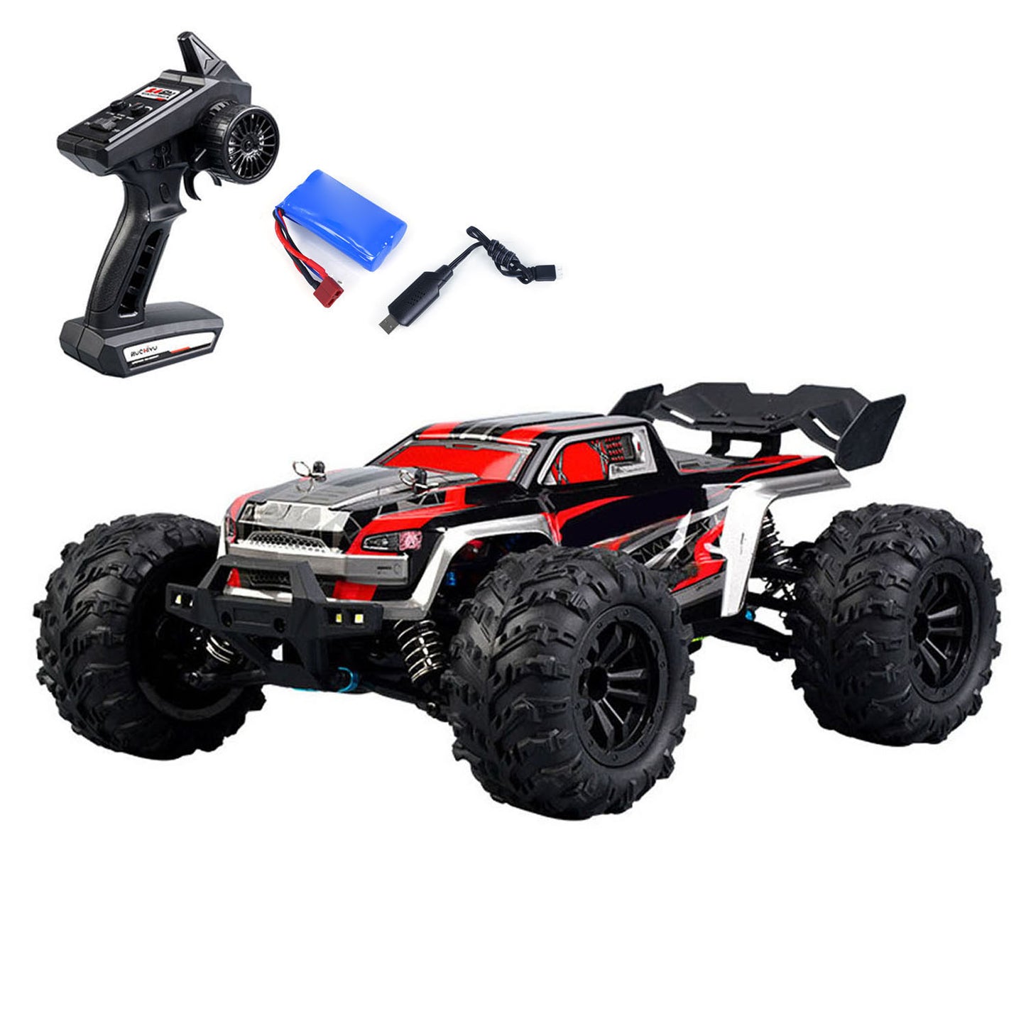 US Stock 12 Inches Plastic 1/16 4X4 Remote Control Off Road Car SCY 16102 RC Monster Truck Pickup Metal Drive Shaft Charging Protection
