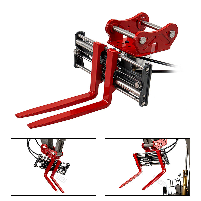 Metal 270 Degrees Rotatable Hydraulic Fork for LESU 1/14 RC Hydraulic Digger Aoue C374F Radio Control Excavator Heavy Machine Model