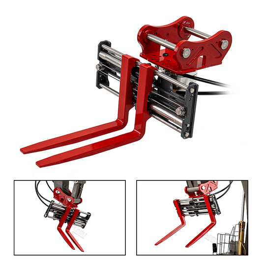 Metal 270 Degrees Rotatable Hydraulic Fork for LESU 1/14 RC Hydraulic Digger Aoue C374F Radio Control Excavator Heavy Machine Model