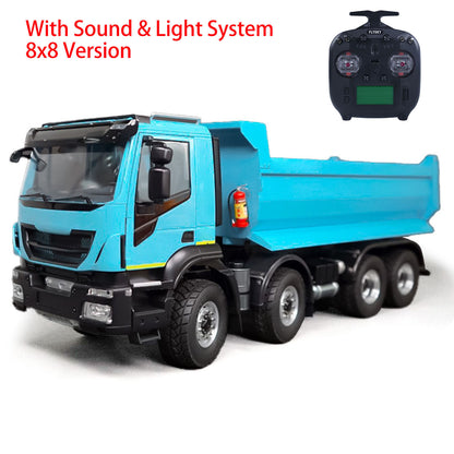 1:14 8x8 RC Hydraulic Equipment Radio Control Tipper Car 2-speed Dump Truck DIY Model Sound Light ST8 LED Light Sound