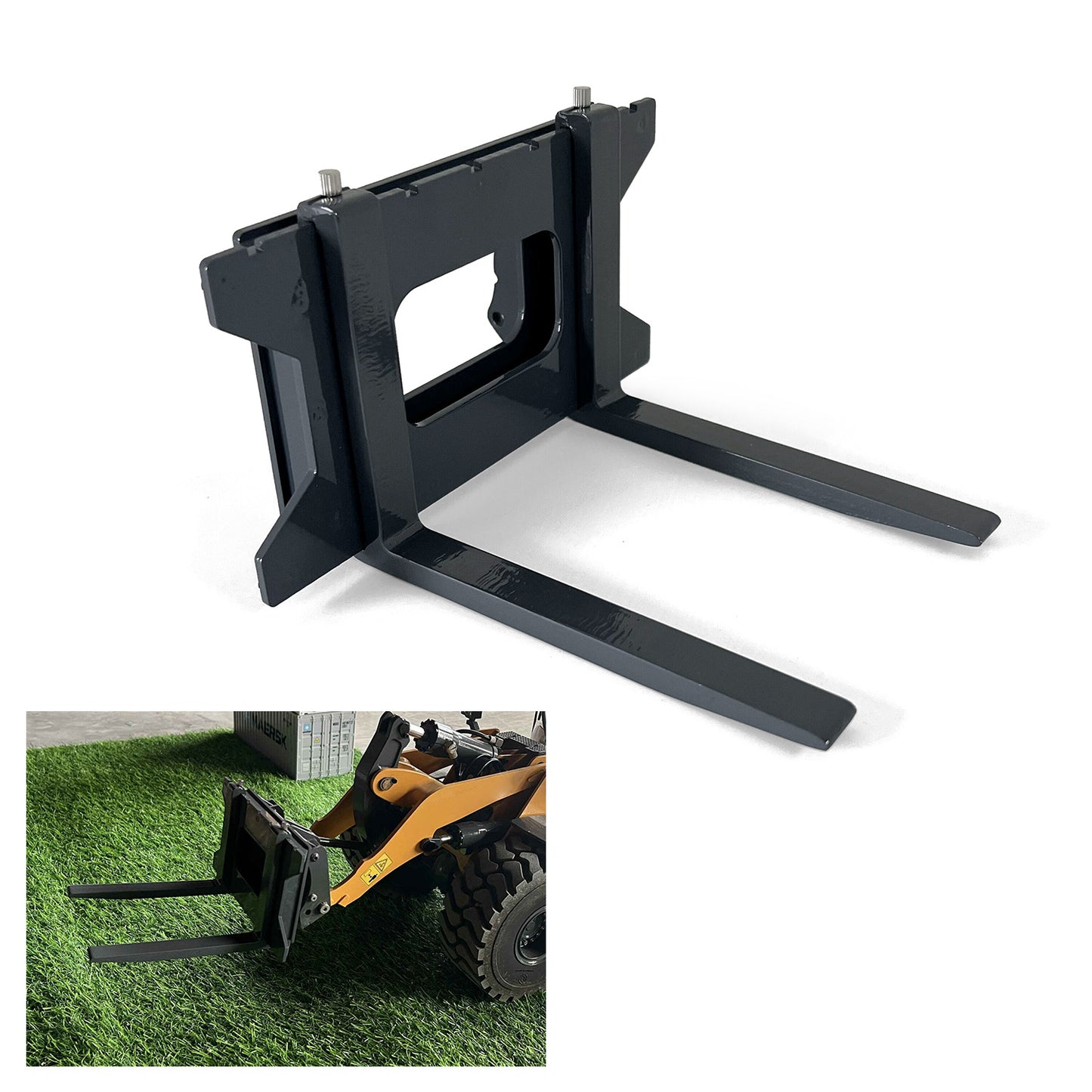 XDRC Metal Rock Sand Original Bucket Fork Wood Grabber for 1/14 580 RC Hydraulic Loader Remote Control Construction Vehicle DIY Model Spare Parts