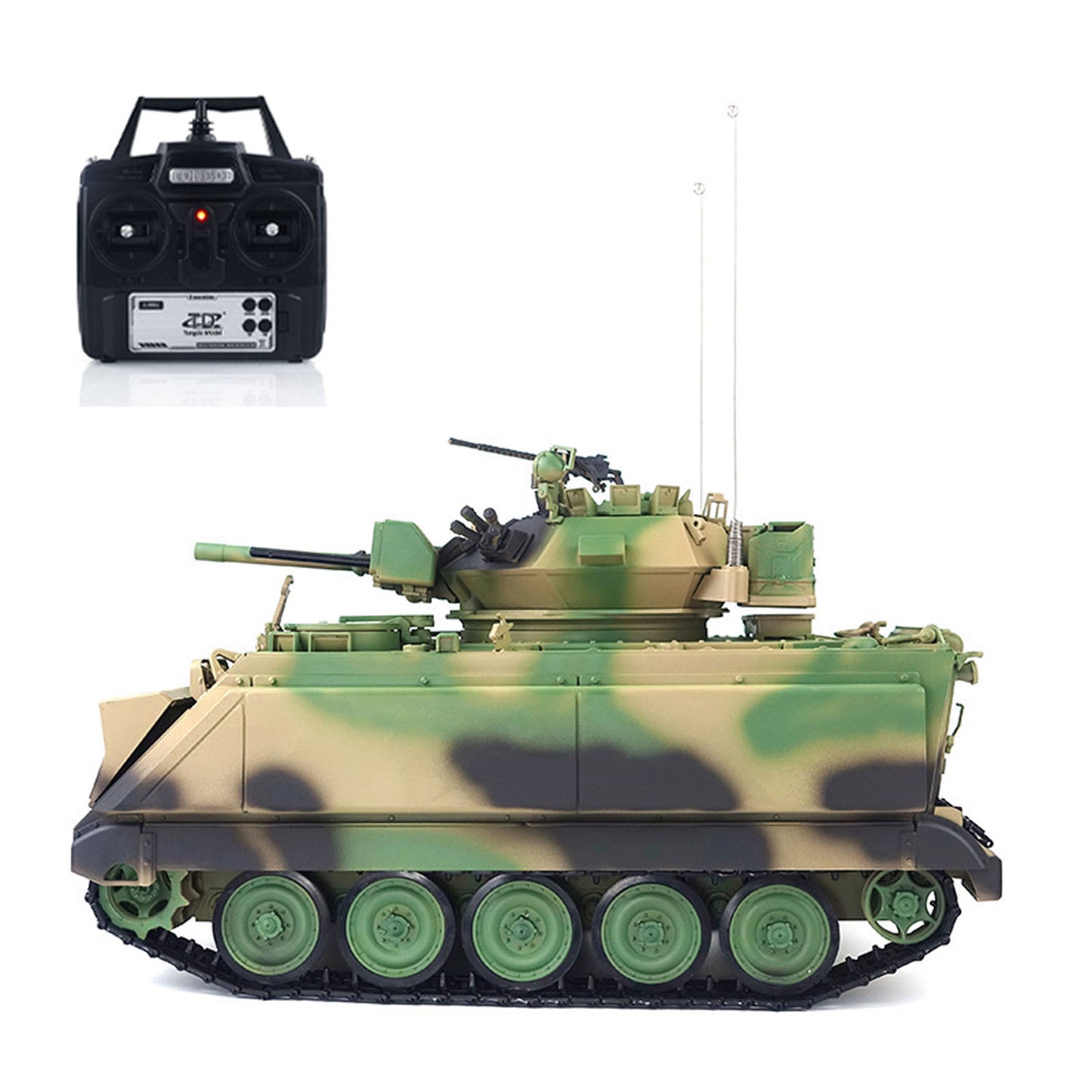 RTR 1/16 Tongde M113A1 RC Tank Infrared Battle System Barrel Recoil Smoke Unit Sound Effects 320?? Rotating Turret Metal Gearbox