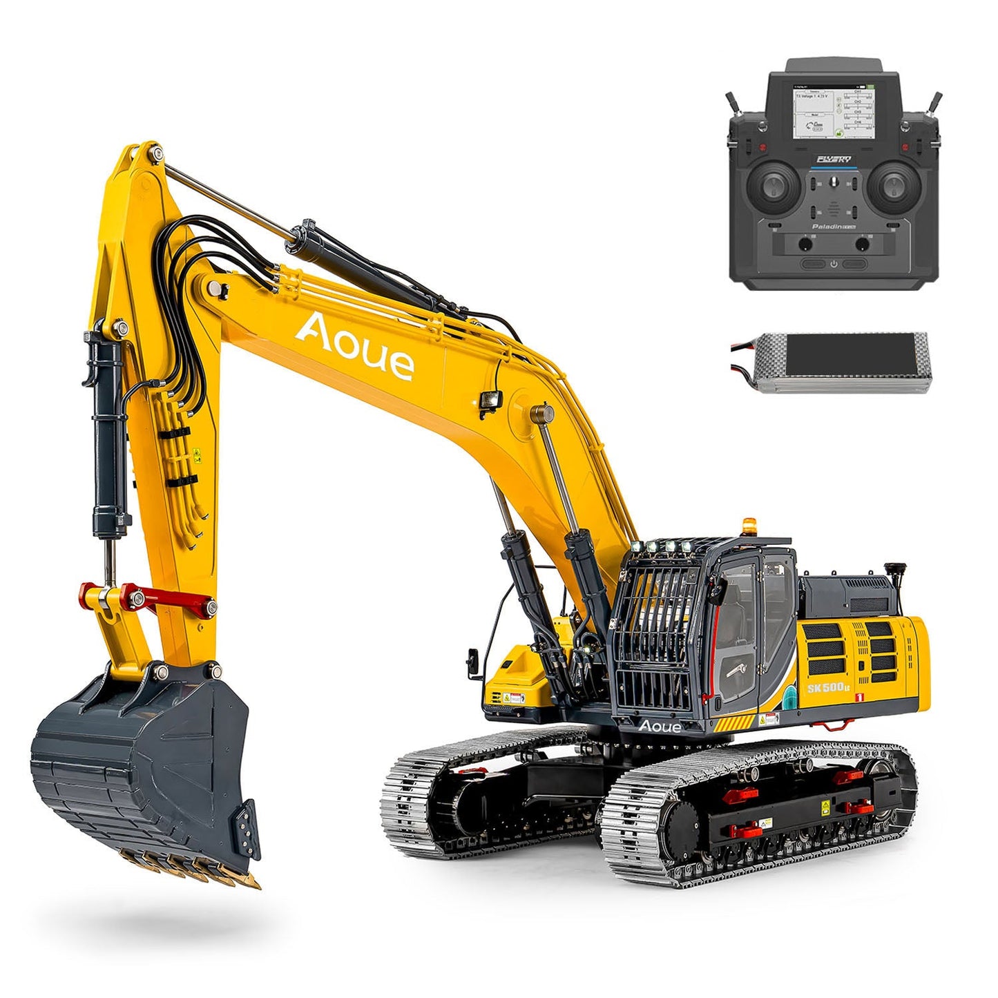 Metal LESU 1/14 Remote Control Hydraulic Tracked Excavator SK500 RC Digger 6CH Valve 3MAP Pump Brass Relief Valve Light System