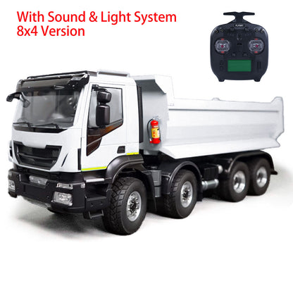 1/14 8x4 Metal Hydraulic RC Dump Truck 2-speed Radio Control Tipper Car Simulation DIY Model Painted ESC Servo Motor