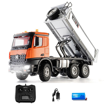 US Stock 1/14 HUINA 1598 2.4G Remote Control Dumper 6*6 Engineering Transport Vehicle Lifting Rod Tipper Car Light Sound Battery Toys