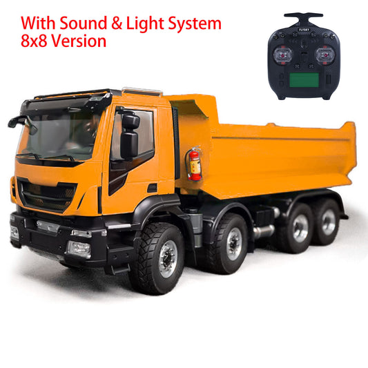 1:14 8x8 RC Hydraulic Equipment Radio Control Tipper Car 2-speed Dump Truck DIY Model Sound Light ST8 LED Light Sound