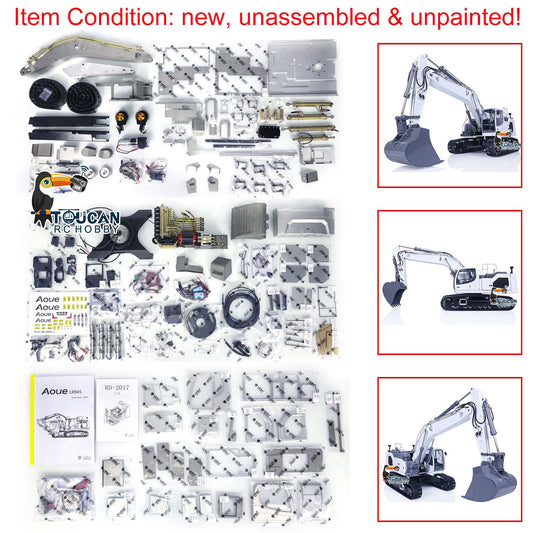 LESU 1:14 Scale LR945 RC Hydraulic Excavator Metal Remote Controlled Earth Digger 945 Model Kits Unassembled Unpainted With Lights