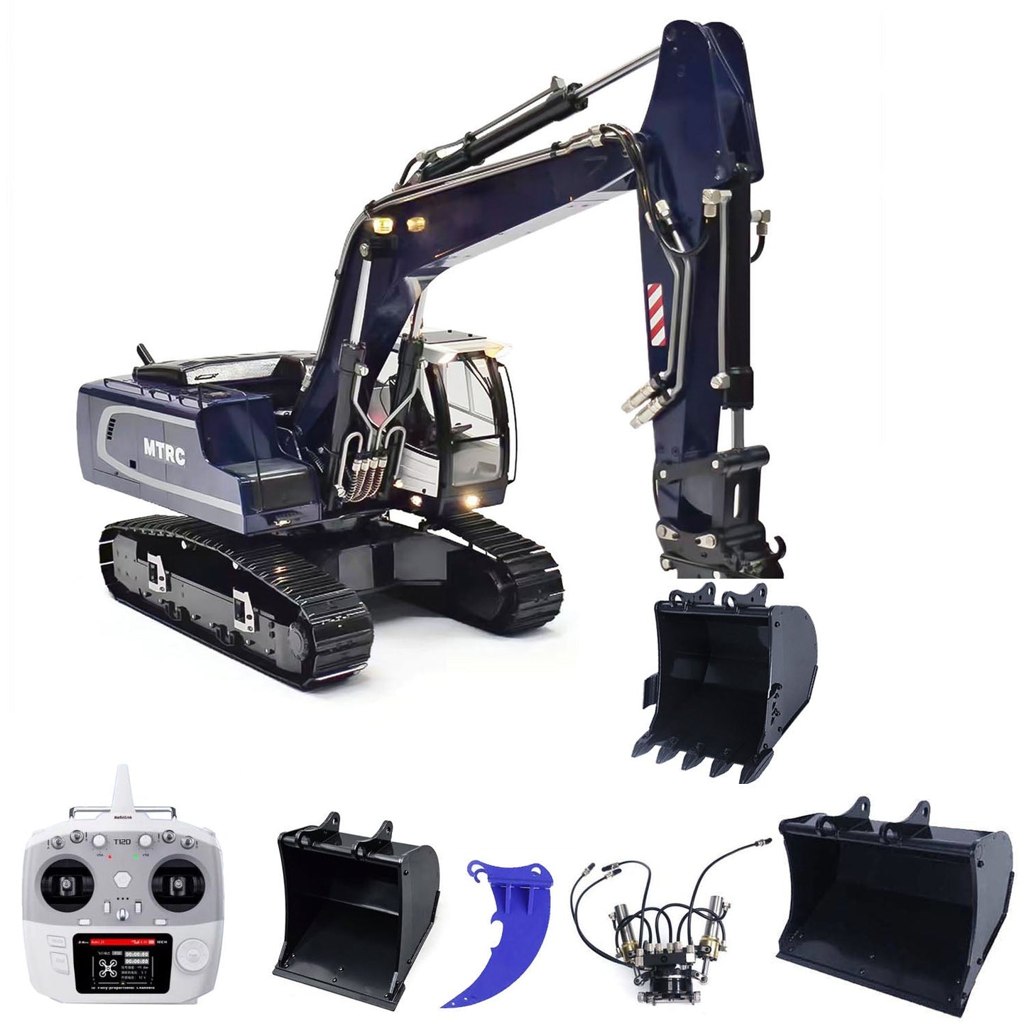 TOUCAN RC HOBBY MTModel 946 Metal 1/14 RC Hydraulic Excavator Tiltable Bucket Ripper LCD Display for Adult Outdoor