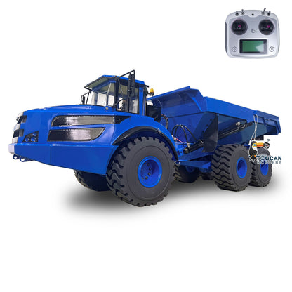 XDRC 6X6 A40G 1/14 RC Metal Hydraulic Articulated Truck Radio Controleld Dumper Model Motor ESC Lights Construction Vehicles