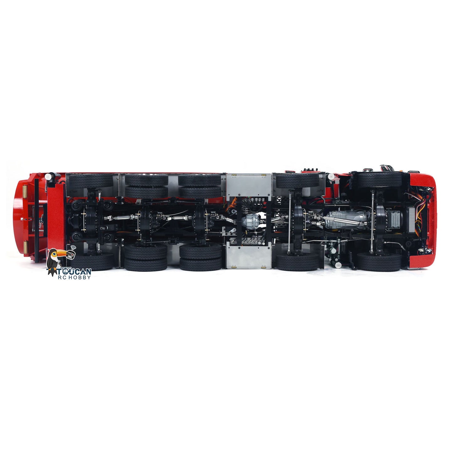 1/14 10x10 Remote Control Hydraulic Crane Dump Truck Metal Chassis Rail RC Full Tipper 770S Differential Lock Rear Steering Axle