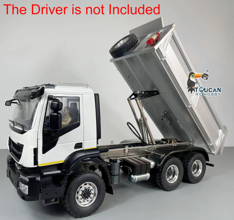 MODO 1/14 Metal 6*4/4*2 RC Hydraulic Dump Truck PNP ST8 Controller 2 Speed Gearbox Axles Locks for Construction Model Collectors Outdoor Hobby