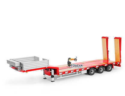 TOUCAN RC HOBBY LESU A0041 1/14 Metal Trailer Hydraulic Lifting Tailboard with Landing Legs 3 Axles Chassis for RC Tractor Truck DIY Construction Model