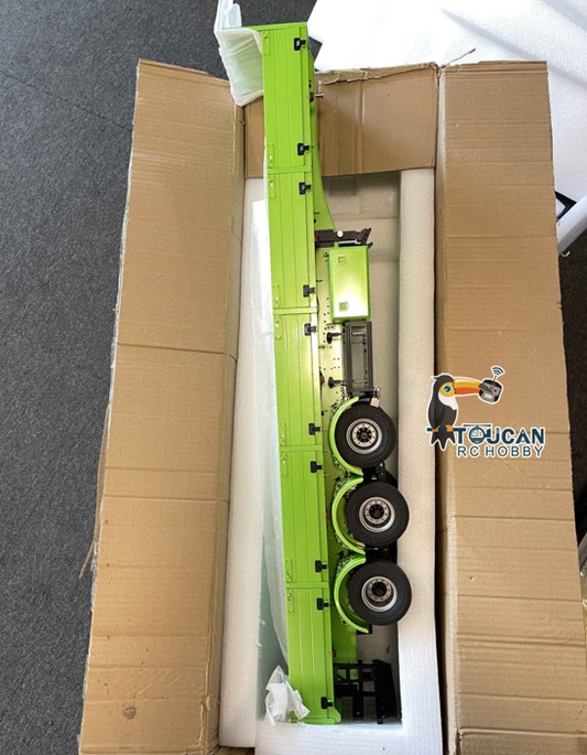 Second Hand UK Stock 3 Axles 1/14 Metal Semi Trailer Manual Lifting Legs Lights for Remote Control Tractor Truck DIY TAMIYA Lorry Model RC Dump Truck