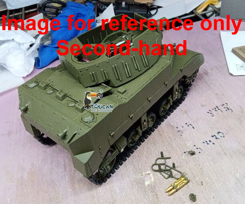 Fast Free Shipping Second Hand US Stock 1/16 CoolBank RC Tank M8 HMC Scott Radio Control Battle Tank Simulation 360¡ã Turret Rotary Smoke Sound Lights RTR Combat Vehicle