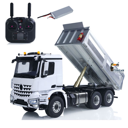 2Speed 3348 Metal Chassis 1/14 RTR RC Hydraulic Dumper Remote Control Tipper Model NO Lock Differential Axle Light Sound Battery