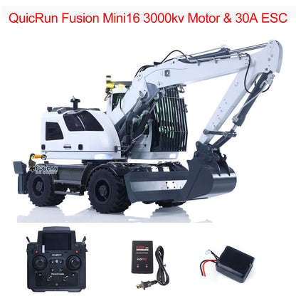 RTR 8CH Valves 1/14 RC Hydraulic Excavator LR914 4x4 Wheeled Digger Differential Lock Hobbywing Brushless Motor ESC Sound System