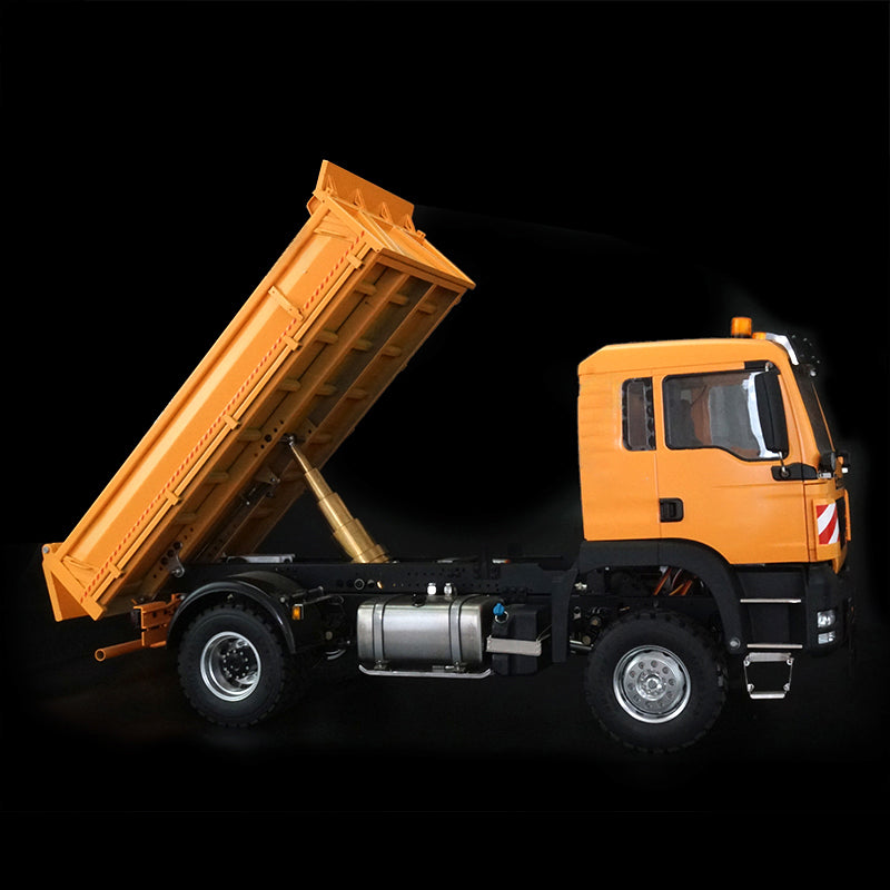 LESU 1/14 Metal 4*4 Chassis TGS Hydraulic Dumper Truck Model Decorative Light Parts Opitonal Versions Battery Charger