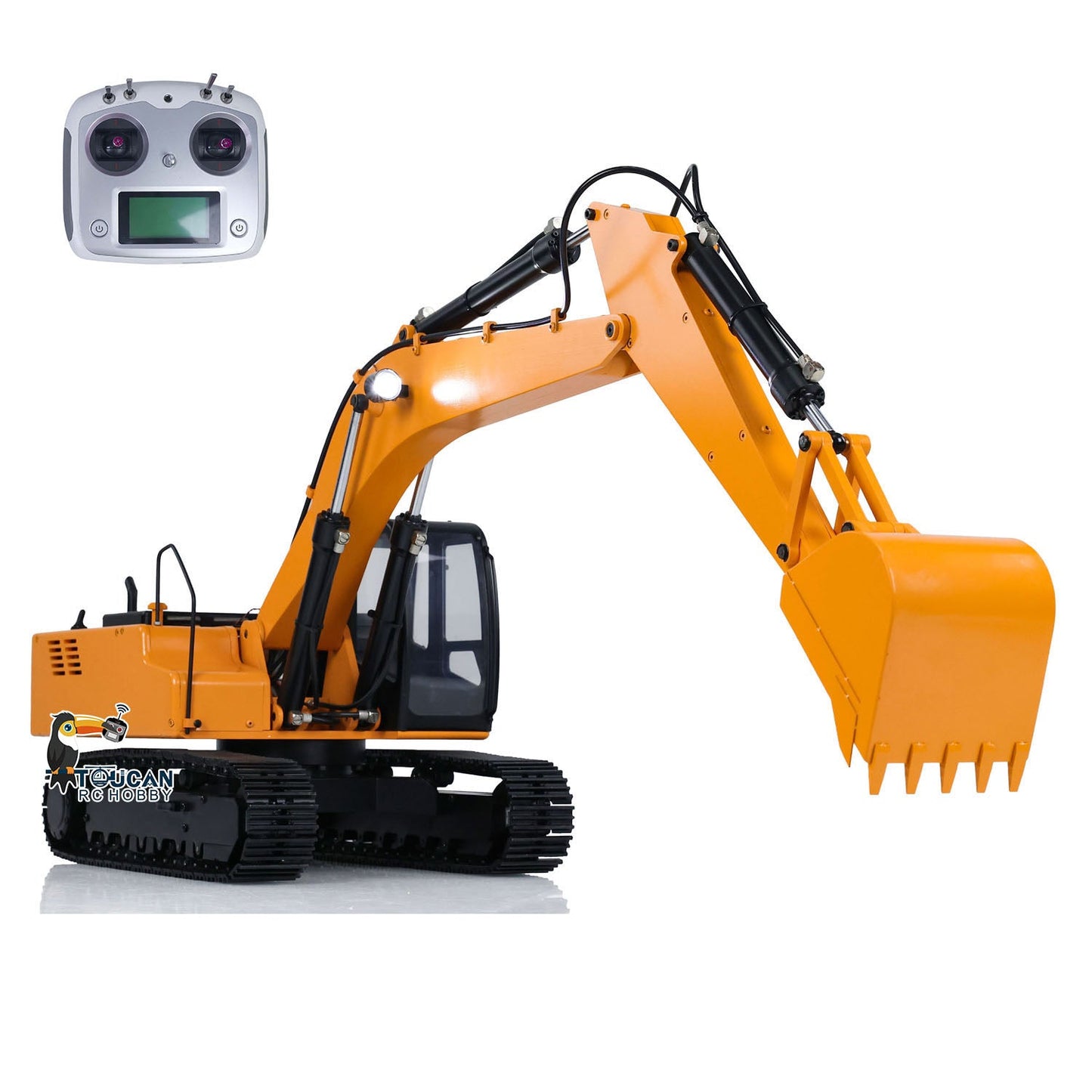 US Stock JDMODEL 1/12 Hydraulic Excavator 4200XL Assembled Tripper Bucket RC Hobby Grade Truck Pump Tube Tracks Radio W/O Battery Sound