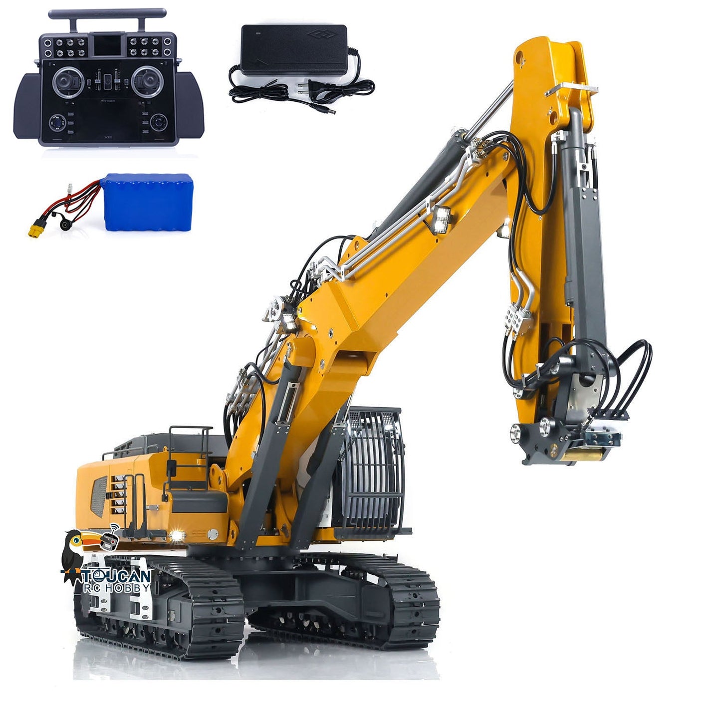 USA Pre-Order by the sea 1/14 3Arms Metal Hydraulic K970-301S RC Excavator FrSky TamdenXE Radio Control Digger Construction Vehicle Light Sound System