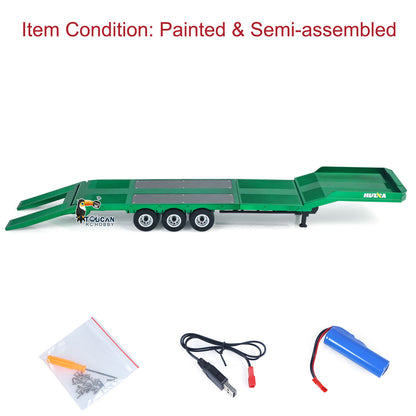 Fast Free Shipping for EU HUINA 1/18 Plastic Flatbed Semi Trailer 1502 for Radio Controlled Tractor Truck 1501 Electric Support Legs Battery No Light