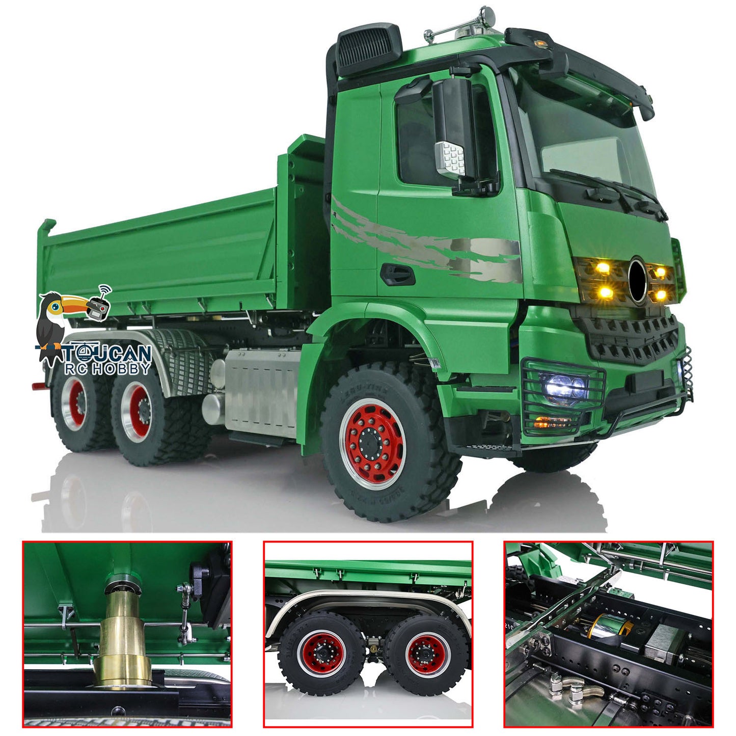LESU 1/14 6*6 3Axles 3-way RC Hydraulic Dumper Radio Control Tipper Assembled Painted Cabin Body Sound Light System I6S Battery