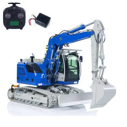 CNC Metal 1/14 RC Hydraulic Excavator CUT Model C914 5CH Valve 3 Arms Remote Control Digger Manual Quick Release Coupler