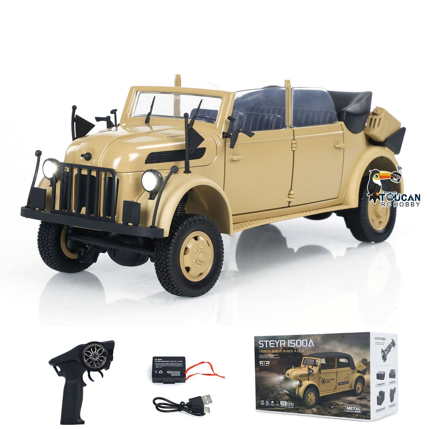 1/18 HG4-51 4x4 RC Command Vehicles 4WD Radio Control Off-road Car Model UPgraded Version Sound Light Smoke Unit ESC Servo Motor