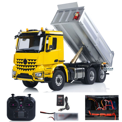 US Stock RTR 1/14 RC Hydraulic Tipper 6X6 Metal Chassis 2Speed Model Car Remote Control Dumper Truck NO Lock Light Sound Radio Battery