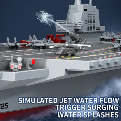 TOUCAN RC HOBBY JJRC S27 Remote Control Aircraft Carrier Ship Model RC Water Spray Boat Dual Motor 2 Speed Automatic Out of Water Power Cut Off