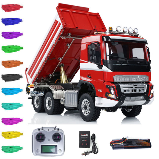 TOUCAN RC HOBBY LESU A0009 1/14 Metal 3 Ways 6x6 RC Hydraulic Dump Truck with 3 Speed Transmission Differential Lock for Construction-Themed Courses
