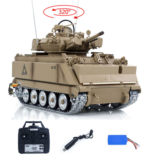 US Stock 1/16 Tongde Remote Control Tank M2412-A M113A1 MRV Infrared Barrel Recoil Fire Flashing 320 Turret Rotation Metal Drive Gearbox
