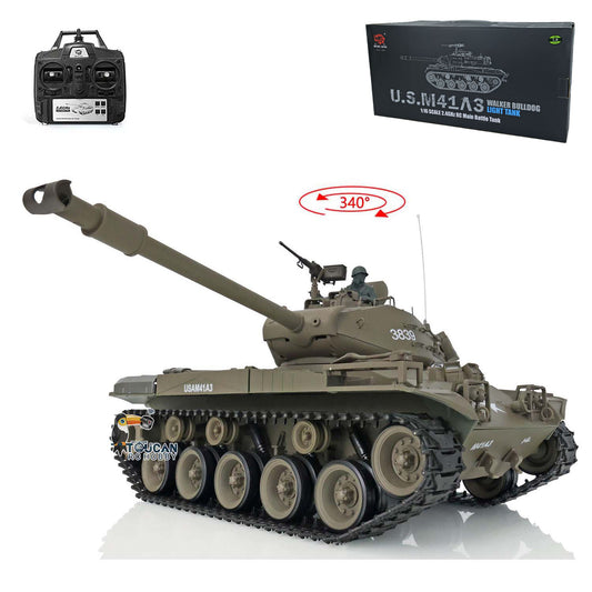 US Stock 2.4Ghz Henglong 1/16 Scale 7.0 Plastic Walker Bulldog RTR RC Tank Remote Control Panzer Military Model 3839 Infrared Combating