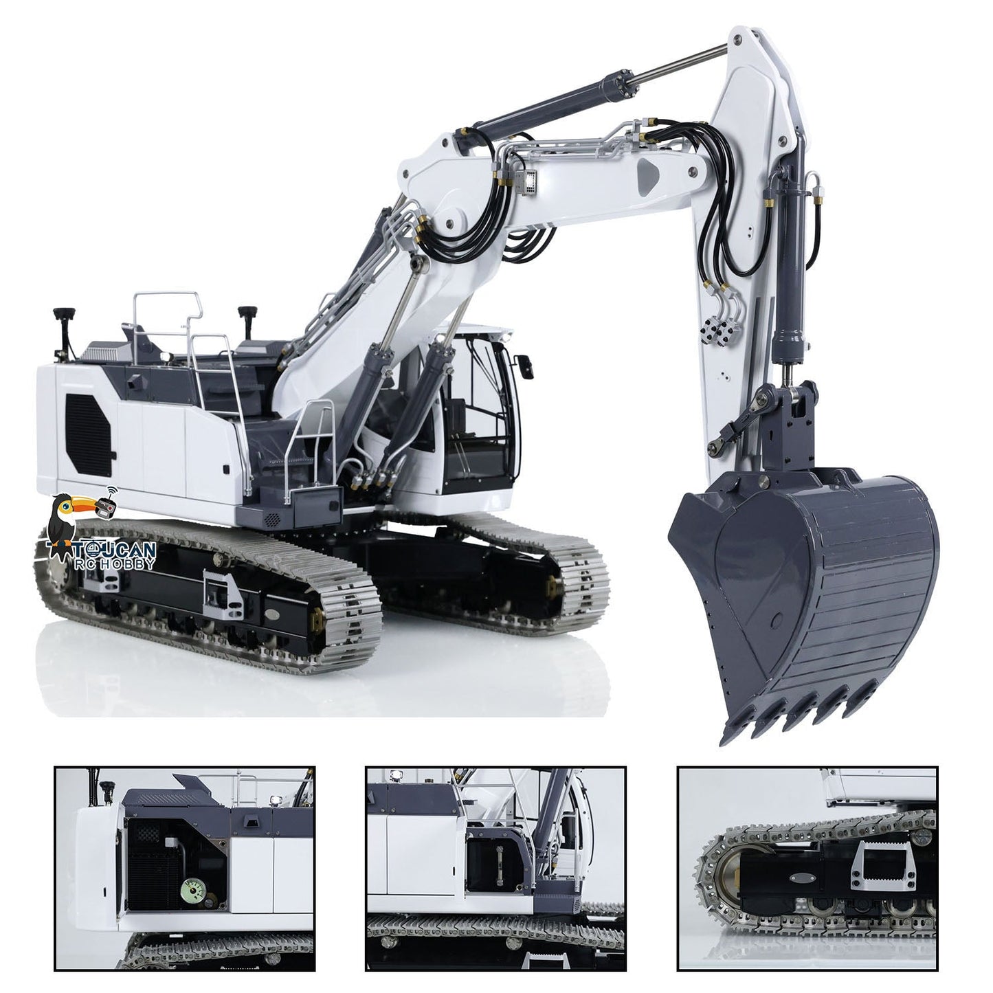 LESU LR945 1/14 3-arm RC Hydraulic Equipment Metal Excavator Remote Control Digger Electric Vehicle Kits PNP RTR Optional Versions