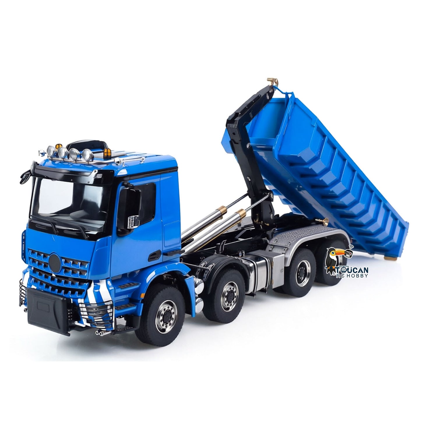 1/14 Remote Control Hydraulic Full Dumper 8*8 5 Valves RC Roll On Off Tipper Engineering Vehicle Differential Locks No Charger