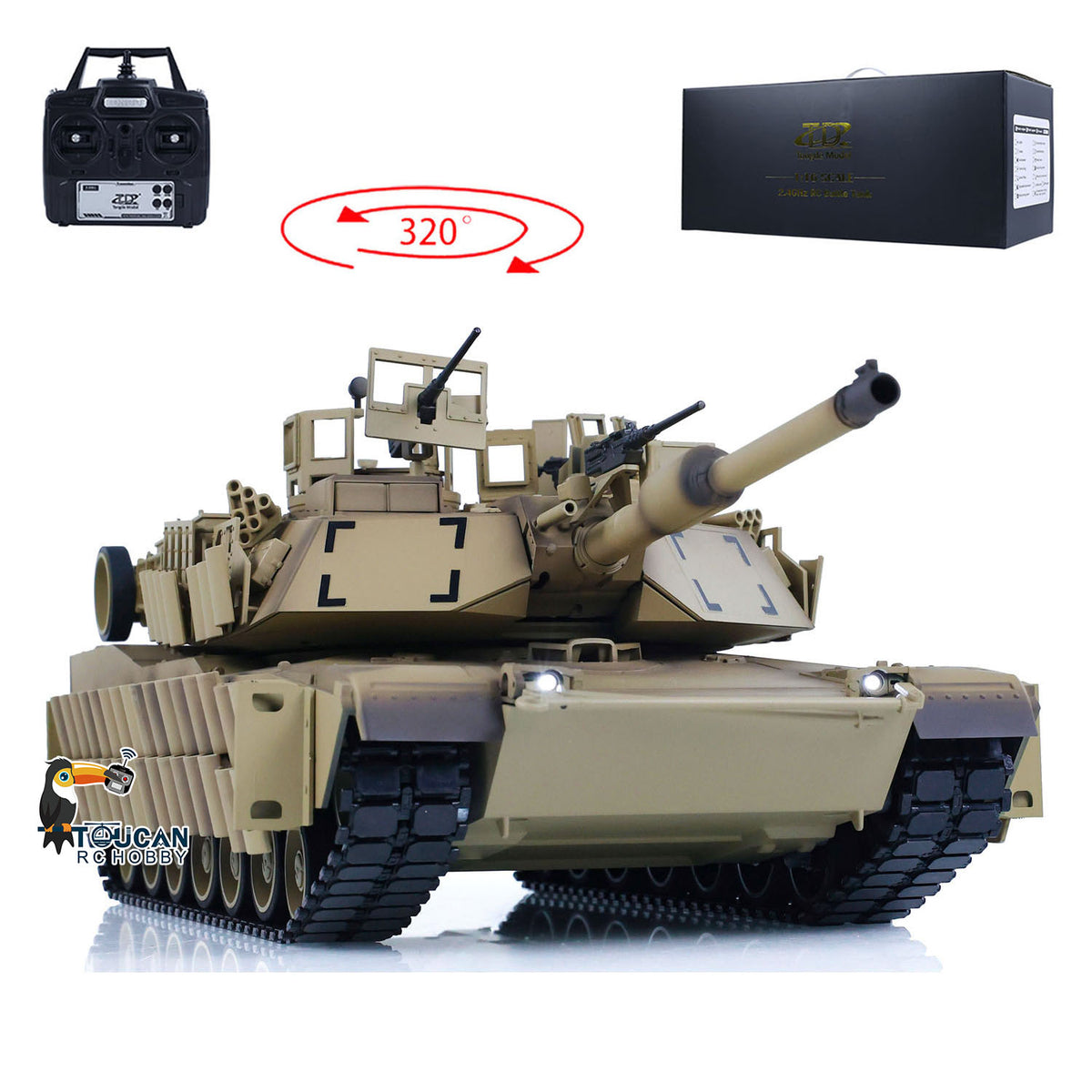 Tongde 1/16 Abrams M1A2 RC Infrared Battle Tank SEP TUSK II Remote Con ...