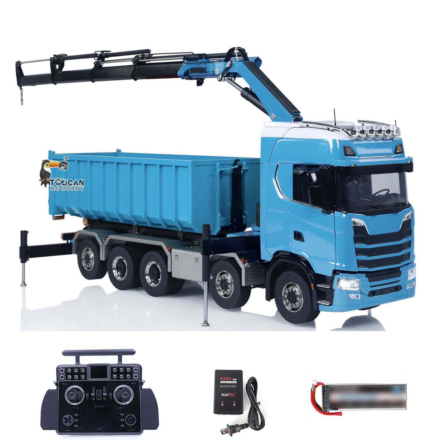 770S 1:14 5 Axles 10x10 Metal Chassis RC Hydraulic Dump Truck Remote Control Crane Full Roll Off Dumper Frsky XE Lite RC Vehicle Model