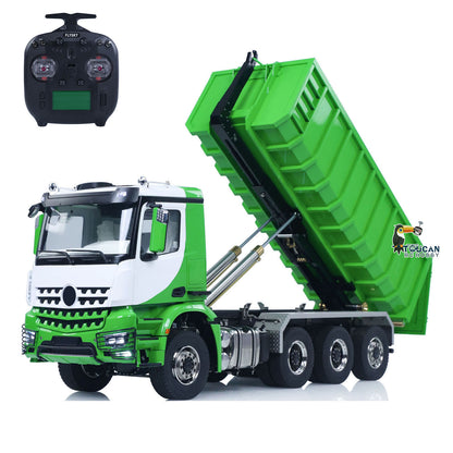 Toucanhobby G88 1/14 Metal 8x8 RC Hydraulic Roll on off Dump Truck RTR Waste Bin 3 Speed Transmission Differential Lock Rear Axle Steering Light Sound for Construction Collectors