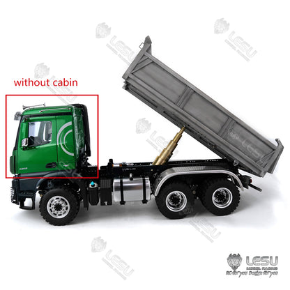 BEST SELLING LESU 1/14 3363 3348 6*6 RC Dump Truck Hydraulic System Valve Pump Metal Cylinder Motor Bcuket W/O Cabin ESC Servo