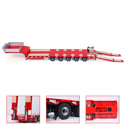 In Stock 5 Axles Steering LESU 1/14 Metal Semi Trailer Hydraulic Lifting Tailboard Electric Support Legs for DIY RC Tractor Truck Model