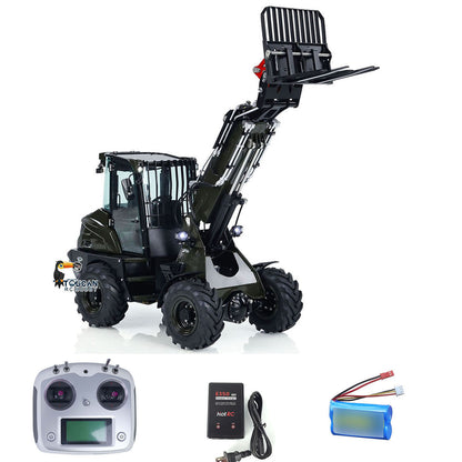 TOUCAN RC HOBBY LESU AOUE AT1050 1/14 Metal 4X4 RC Hydraulic Telescopic Arm Loader FlySky I6S Radio Controller Fork Bucket Sound Light System
