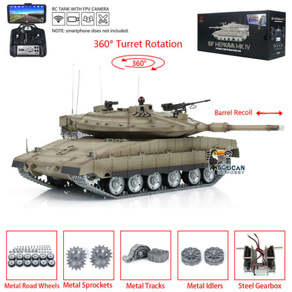 Heng Long Remote Control Tank 1/16 IDF Merkava MK IV Professional Edition Tanks W/ Metal Road Wheels Tracks FPV