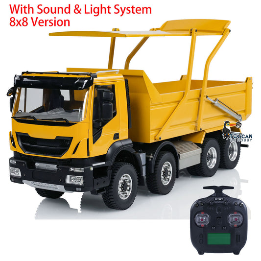 1/14 Metal 8x8 Hydraulic RC Tipper Truck Flip-over Cover Remote Control Dump Simulation Car PNP ESC Servo Motor
