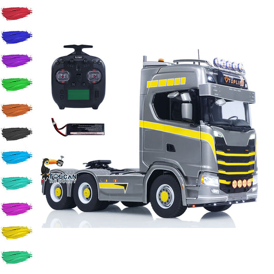 TOUCAN 1/14 RC Tractor Truck 770S RTR 3Speed Lorry 6X6 Metal Chassis Axle Locks Smoke Sound Light Chassis Suspension ST8 Battery